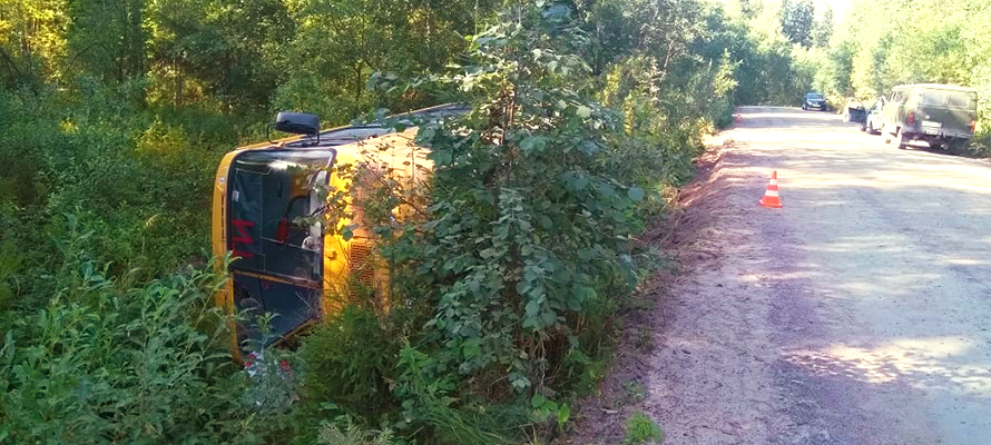Школьный автобус с 13 учителями перевернулся в Карелии, есть пострадавшие 