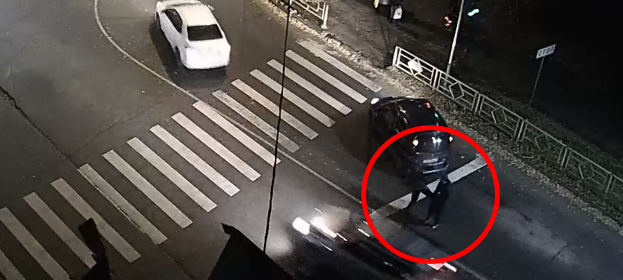 Водитель пинками прогнал пешехода с дороги в Петрозаводске (ВИДЕО)