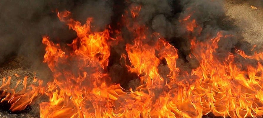 Огонь повредил частный гараж в Карелии 