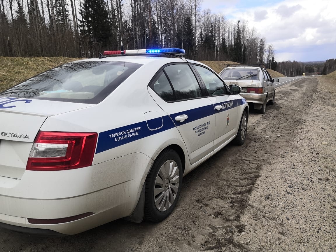 Пьяного водителя остановили на федеральной трассе в Карелии