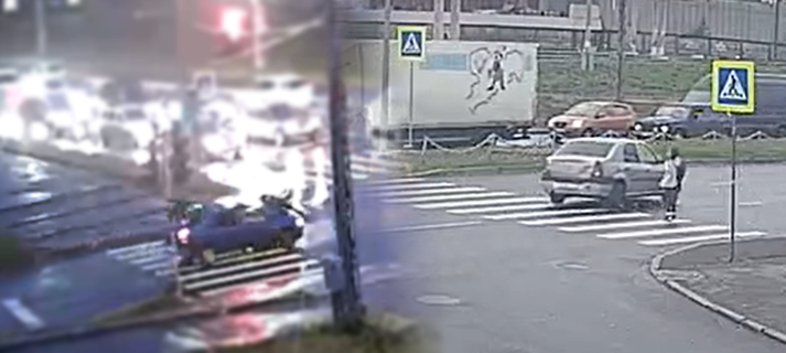 Полиция Петрозаводска разыскивает водителя, прокатившего пешехода на капоте (ВИДЕО)