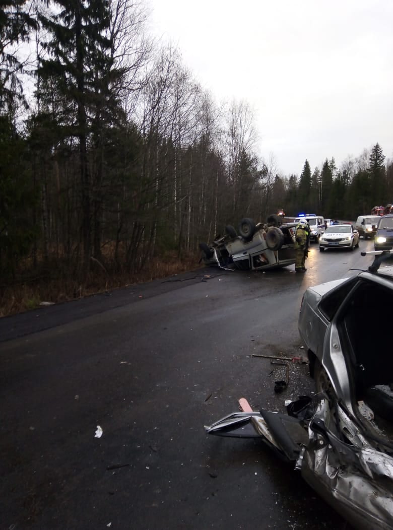 Семь человек пострадали и один погиб в страшной аварии на трассе в Карелии