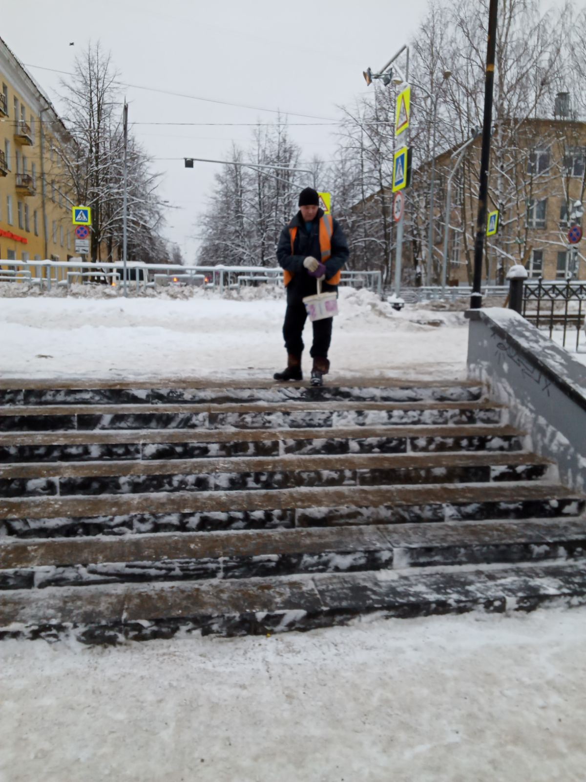 Власти Петрозаводска принимают жалобы на некачественную уборку пешеходных дорожек 
