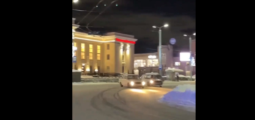 Двое на «жигулях» устроили дрифт в центре Петрозаводска (ВИДЕО)