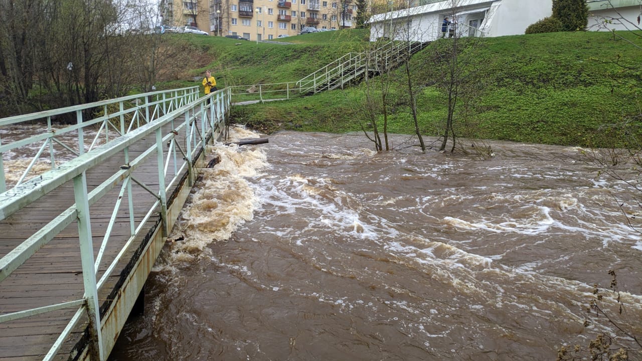«Унесет течением!»: Спасатели предупреждают жителей Петрозаводска об опасности разлившихся рек