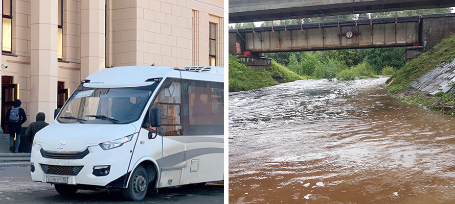Изменен маршрут автобуса из Петрозаводска в Орзегу из-за подтопления дороги