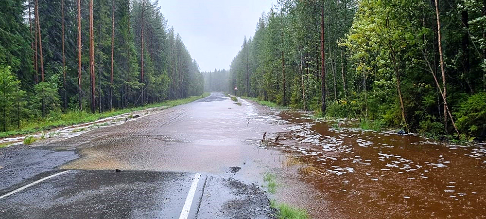 Еще одну дорогу затопило в Карелии