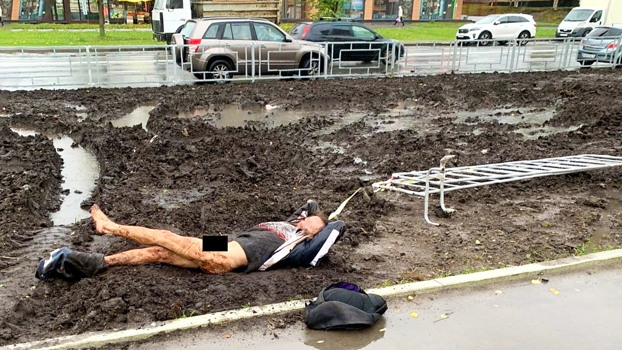Отдыхающий в грязи полуголый мужчина шокировал жителей Петрозаводска (ФОТО) 16+