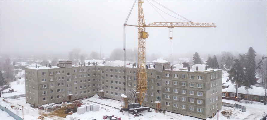 Компания «КСМ» поделилась новым видео со строительной площадки жилого дома в Суоярви