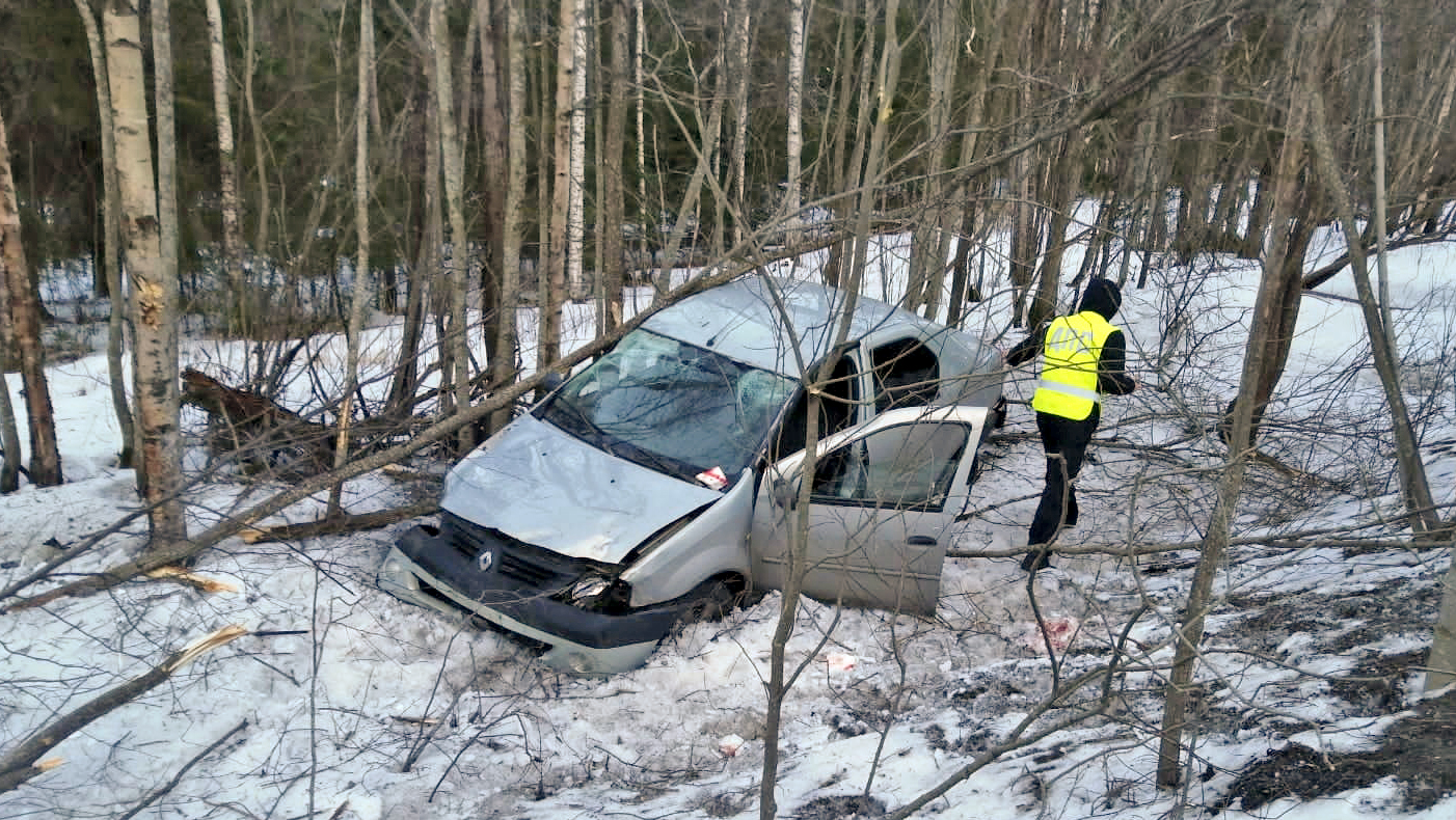 Водитель в районе Карелии не удержал автомобиль на дороге и пострадал в ДТП