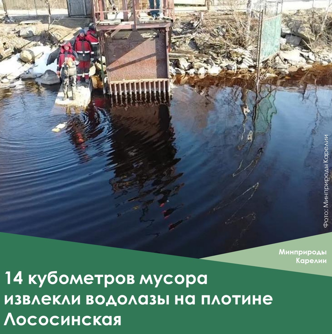 Водолазы очистили основание плотины под Петрозаводском от бревен и прочего мусора