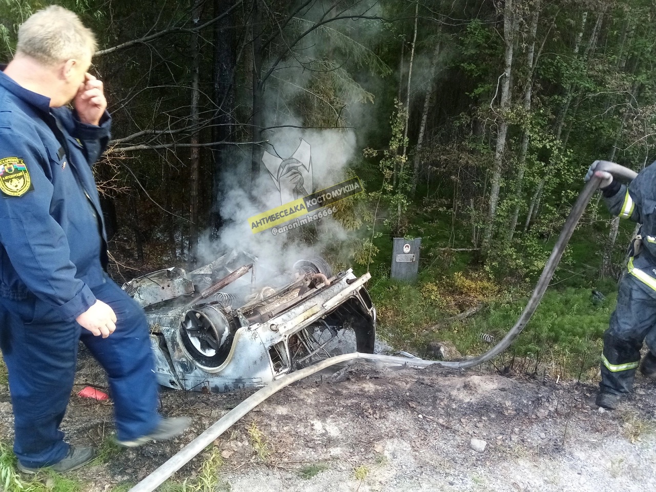 В ГИБДД Карелии рассказали подробности смертельного ДТП со сгоревшей машиной