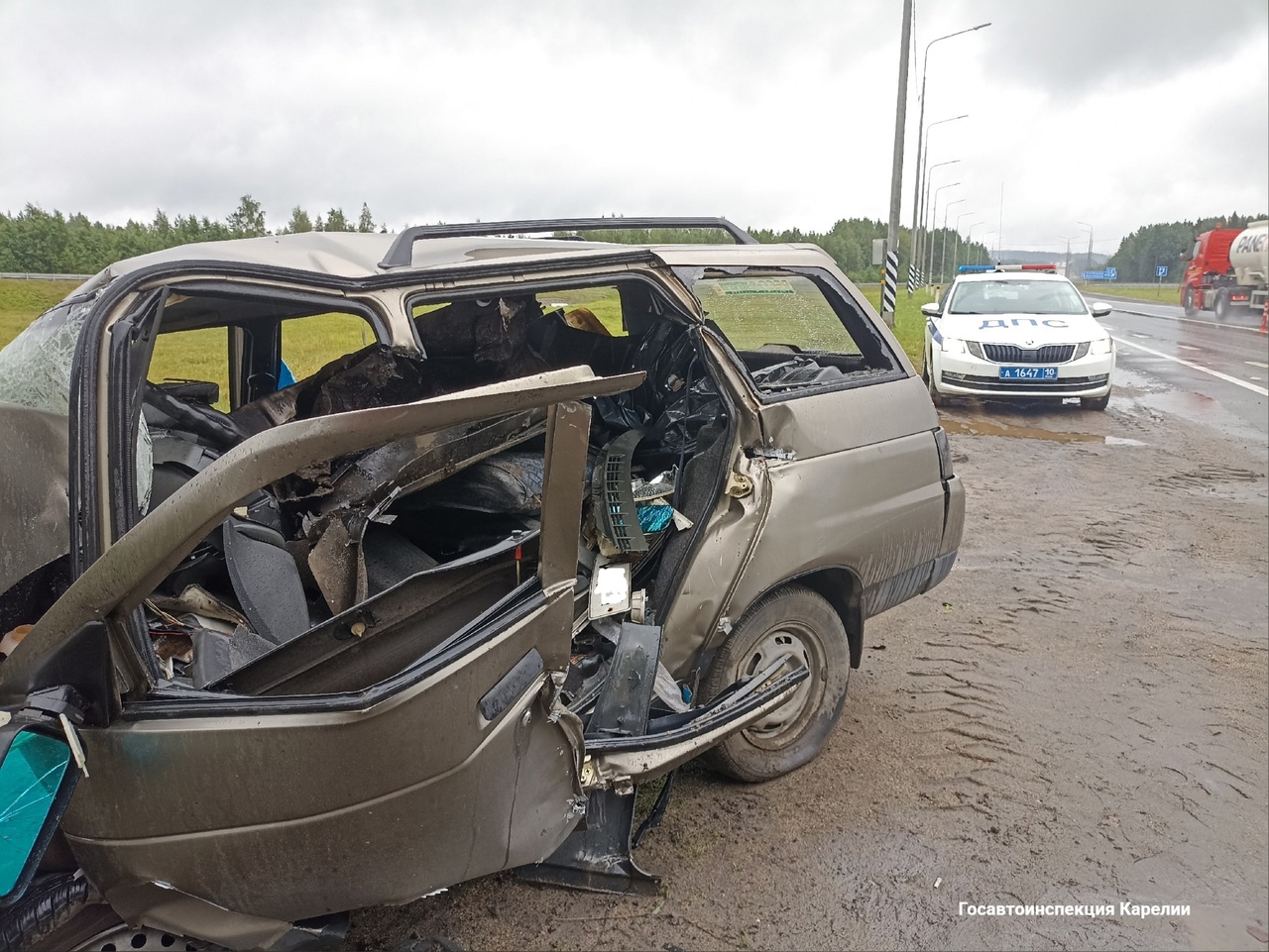 Водитель «Лады» погиб в ДТП под Петрозаводском