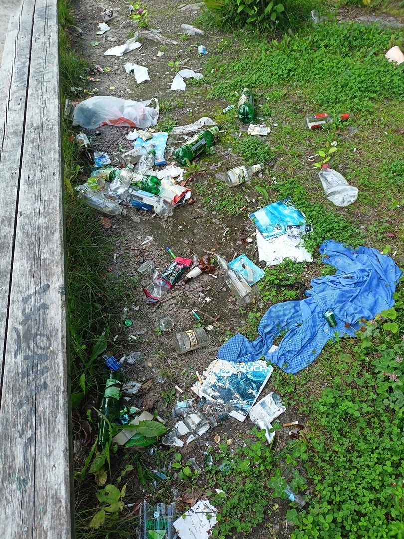 Сегежане устали убирать мусор за пьяными компаниями на школьном стадионе