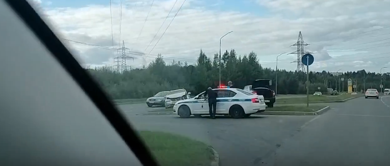 Два авто врезались друг в друга в Петрозаводске