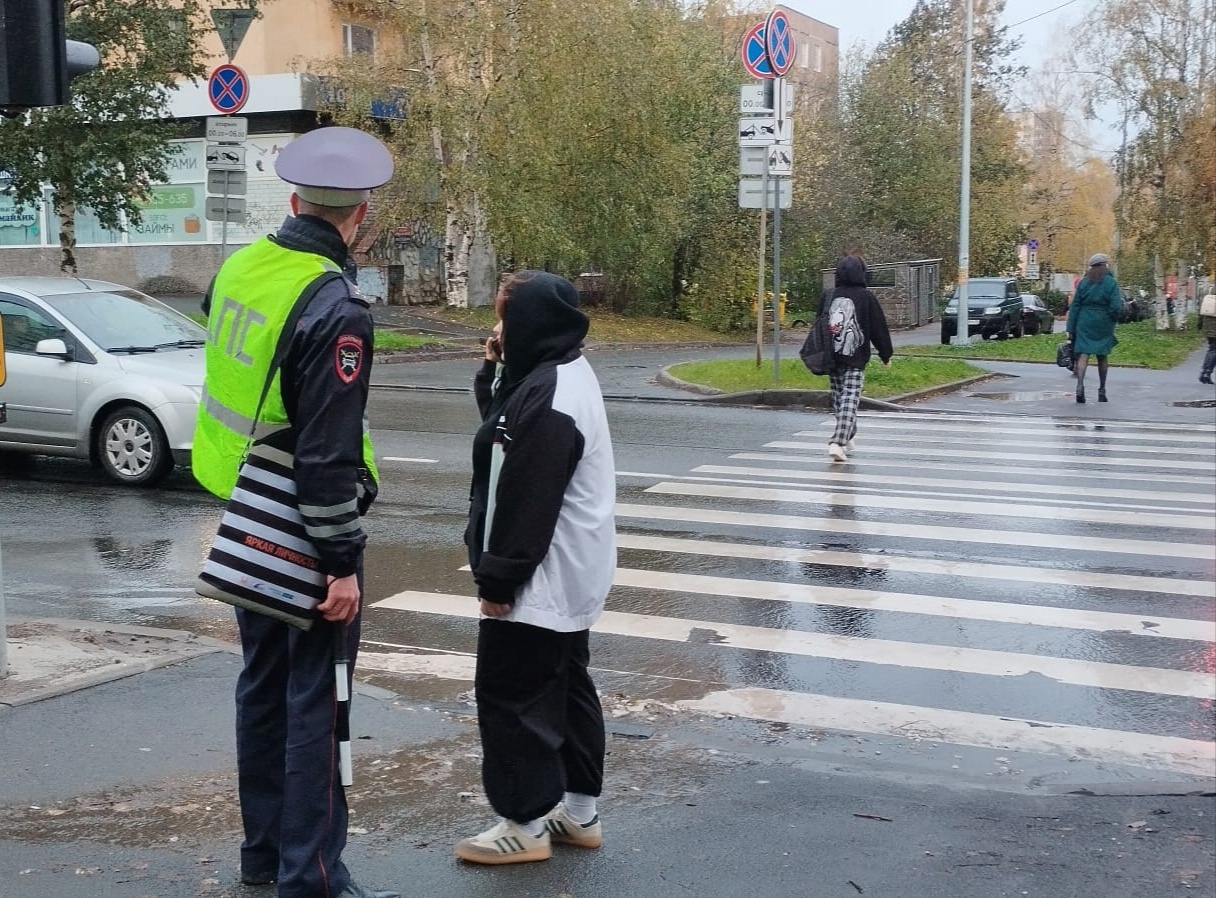 Автоинспекторы позвали студенческий патруль, чтобы обратить внимание  пешеходов и водителей на новый светофор в Петрозаводске | СТОЛИЦА на Онего