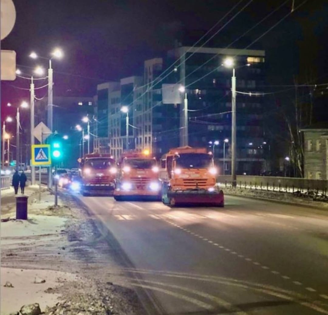 В ночь на среду снег уберут в населенном районе Петрозаводска