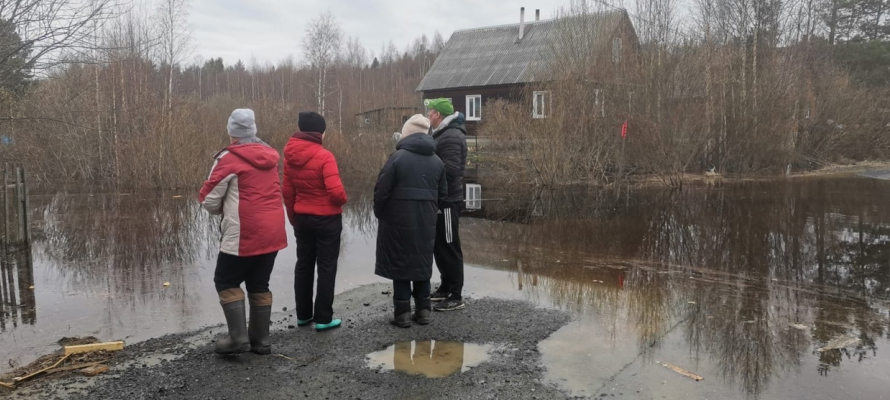 «На данный момент пострадавших нет»: под Петрозаводском частично затопило улицу и дома