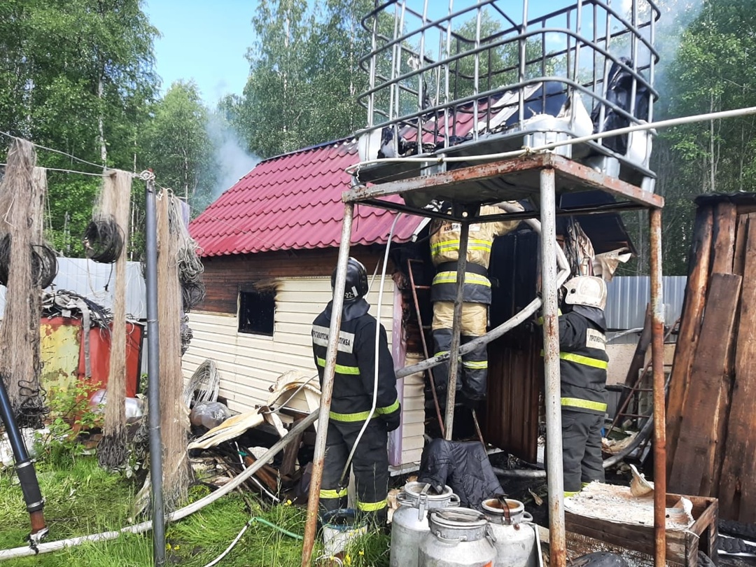 На севере Карелии в дачном поселке случился пожар