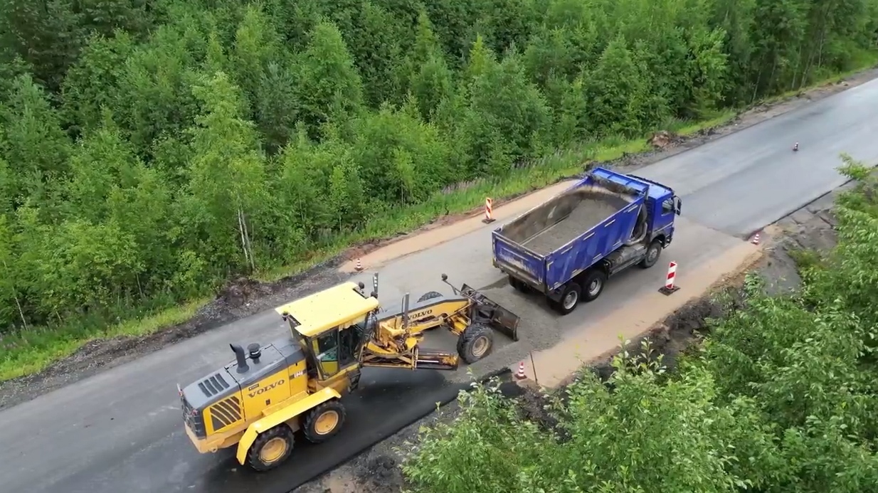 Минтранс Карелии показал ход ремонта трассы между Карелией и Архангельской областью