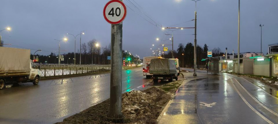 На участке Лососинского шоссе в Петрозаводске введено ограничение скорости
