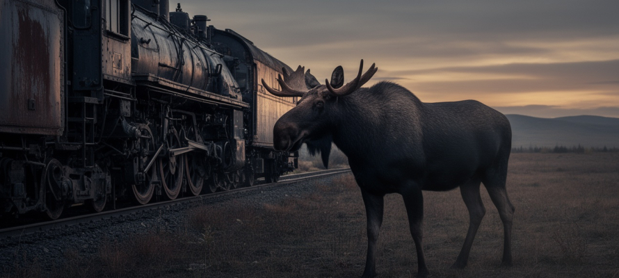 Поезд насмерть сбил лося на железной дороге в Приладожье