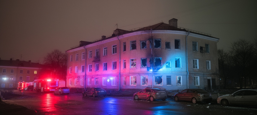 В Кронштадте при атаке БПЛА повреждены 80 окон и около 18 машин