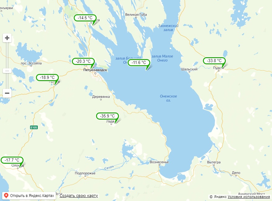 Карта погоды петрозаводск