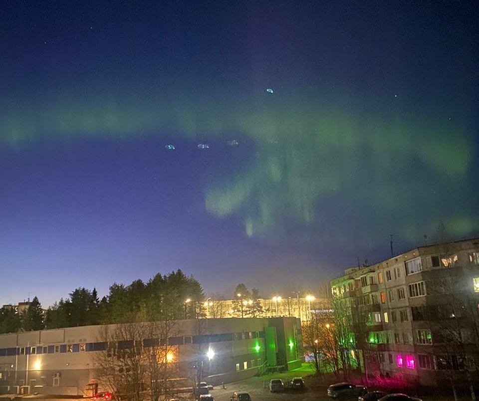 Северное сияние зафиксировали в Карелии после магнитной бури 19 апреля